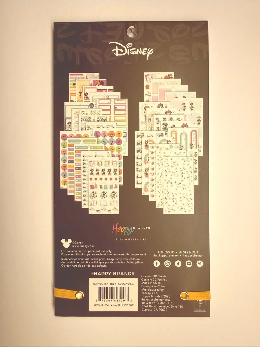 💐 Happy Planner Disney Filler Paper, Sticker, and Metal Disc Bundle